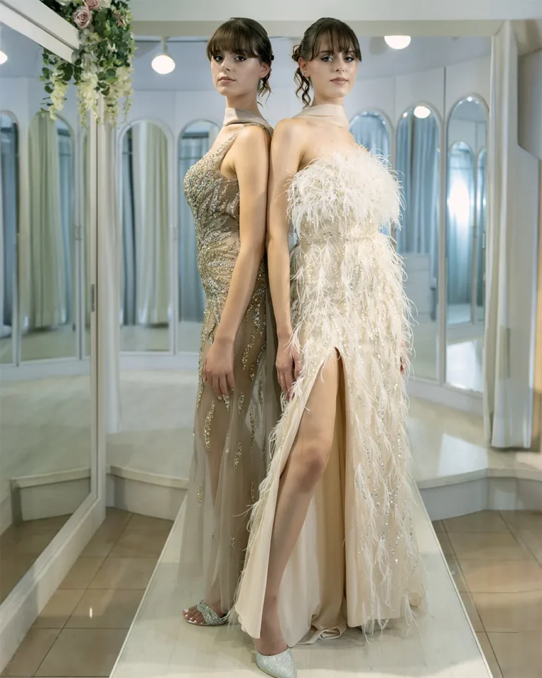 Abiti cerimonia lunghi tulle e piume – Atelier Melody