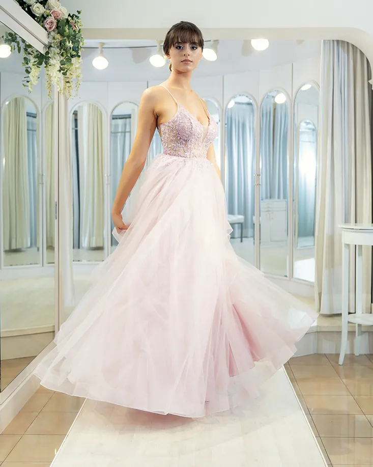 Abito cerimonia rosa tulle – Atelier Melody