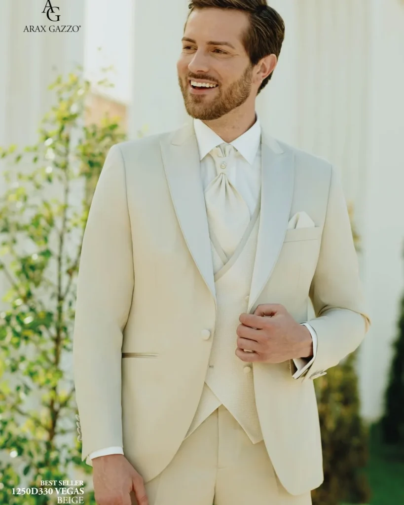 Abito sposo Arax Gazzo vegas beige – Atelier Melody